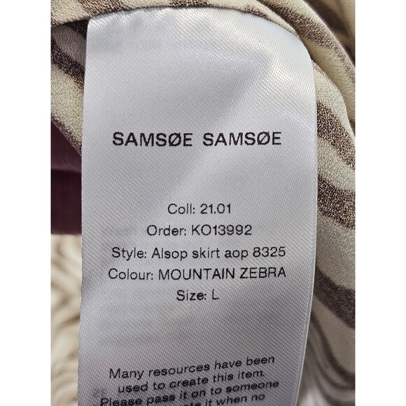 Samsøe Women's L Alsop‎ Skirt Zebra Print Midi A-Line Copenhagen Designer EUC - Picture 9 of 14